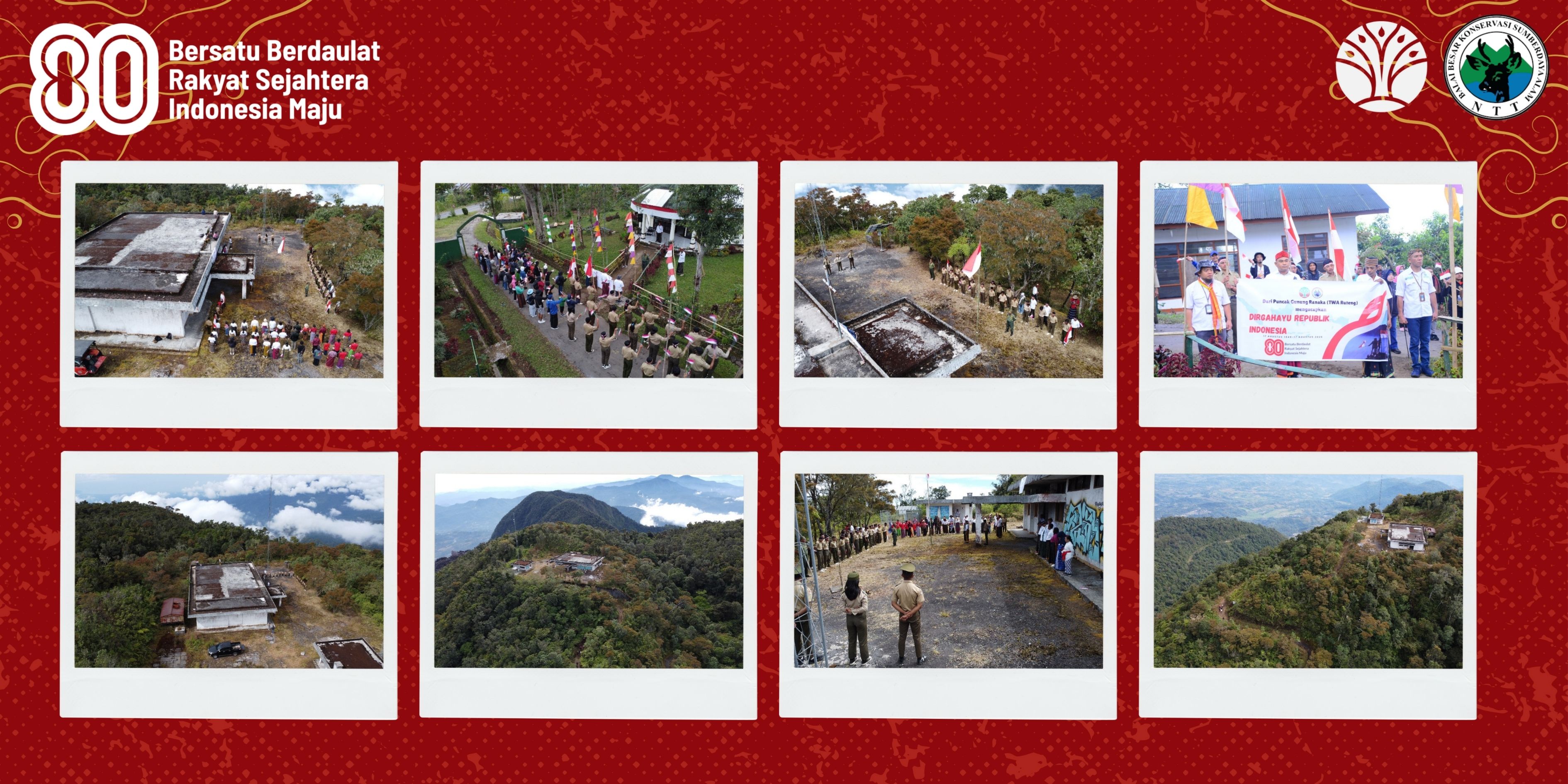 Upacara Bendera Merah Putih di Puncak Gunung Ranaka